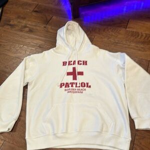 White beach patrol hoodie size large
